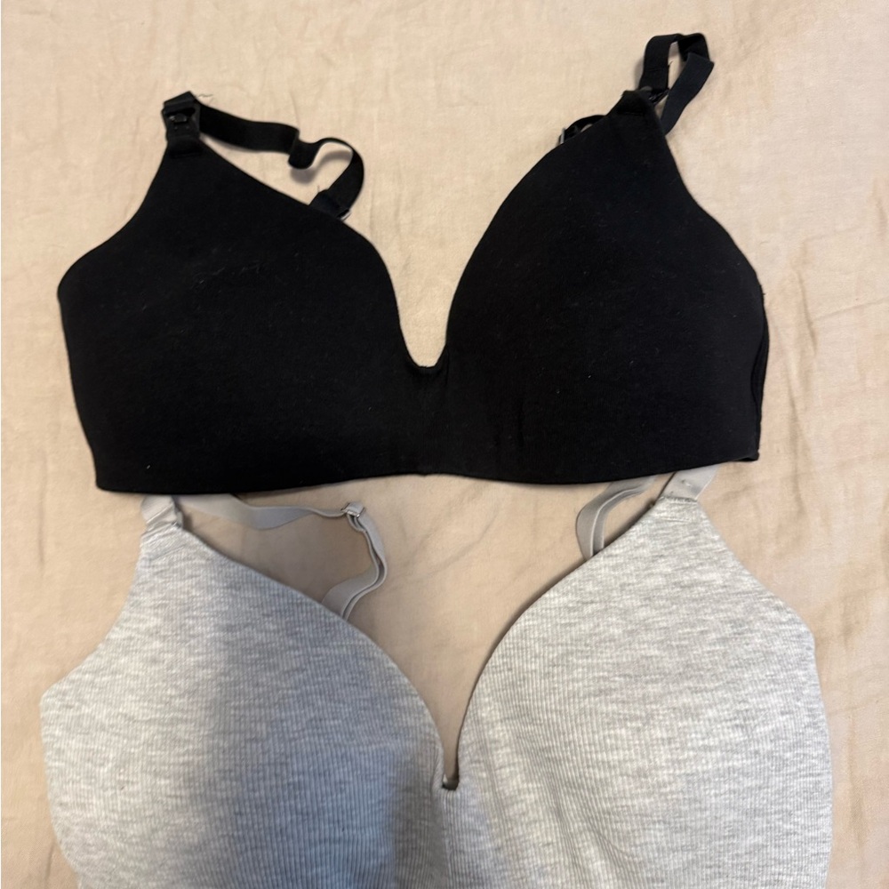 Primark Black and Gray nursing Bra Duo